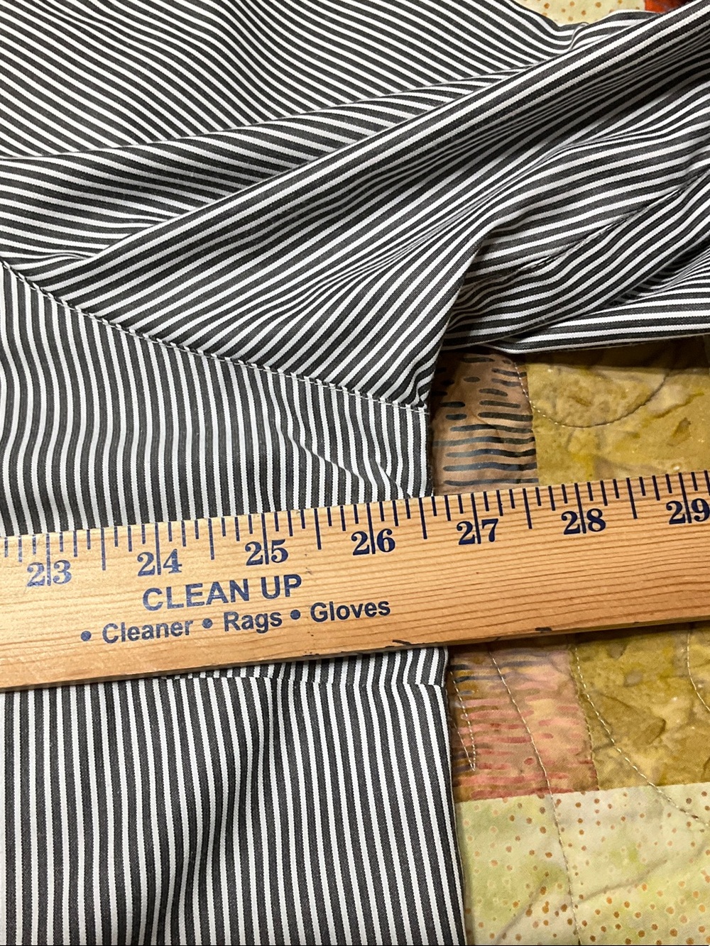 🔥Foxcroft Gray and White Striped Button-Down with Floral Embroidery - Picture 5 of 10